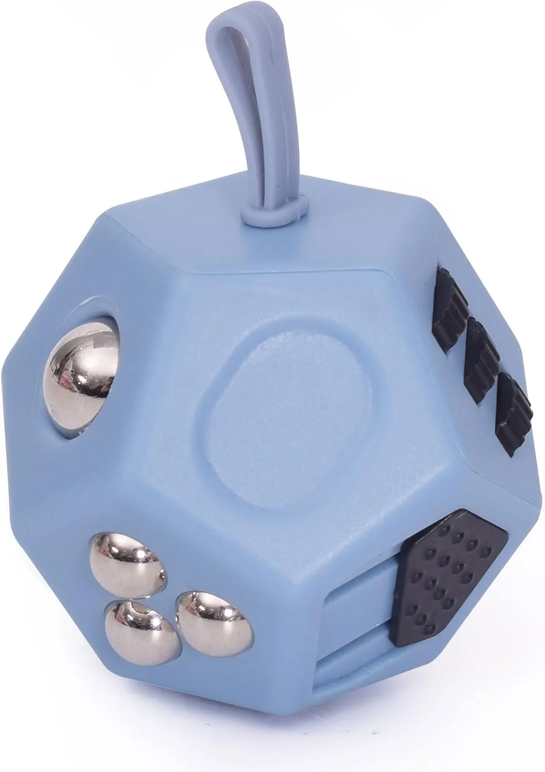Fidget Toys$12 Sided Fidget Toys$Mini Cube Toys Relief Stress$Autism and Anxiety Depression Anti topical for Kids Adults Improve Focus (Grey) Small 