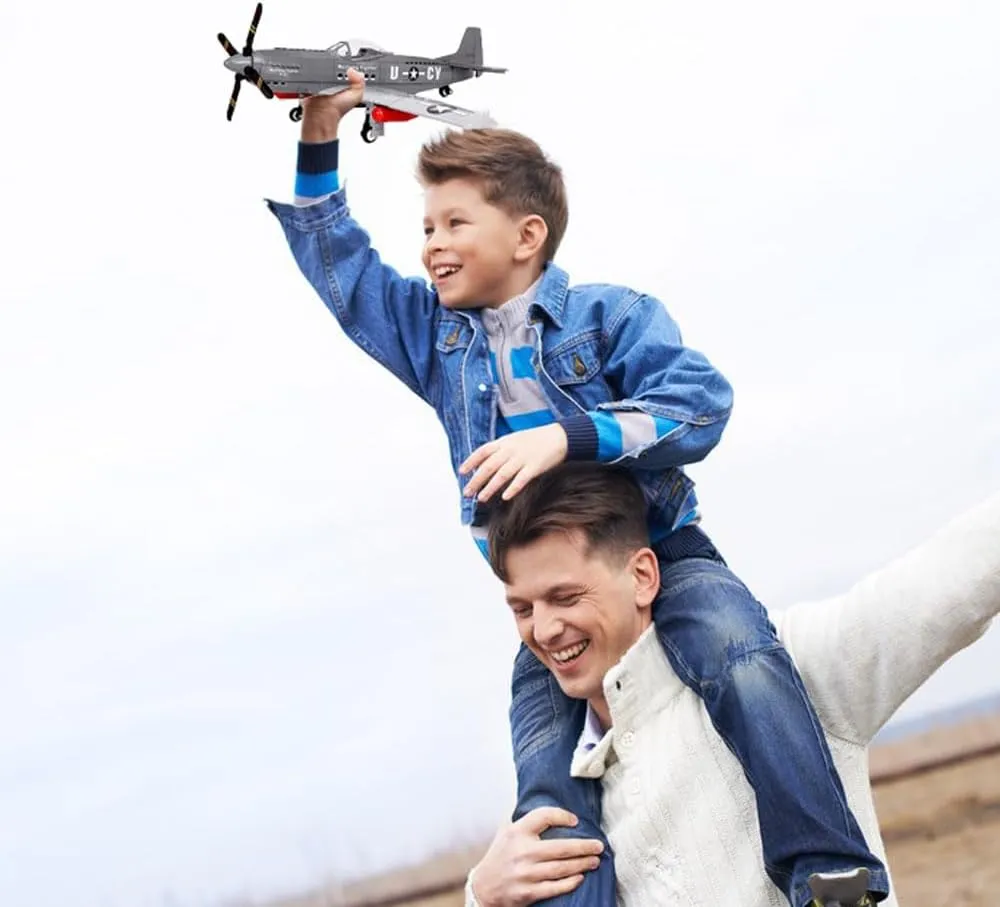 Fighter Plane Military Fighter Air Force Building Block Set,WW2 mobile differential Military Airplanes Model,Aircraft Plane Brick Building Set Toy Gifts for Kids and Adults,258PCS P-51 