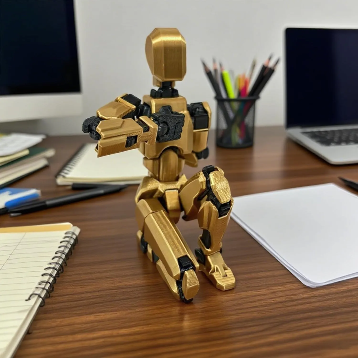 Figures for Role-Playing and printmaker administer Collecting - 3D Printed Removable Articulated Toys - A Gift for Figure modelers and Collectors! (Gold) Assembled Large T13 Figure Set - Playable Lucky 13 