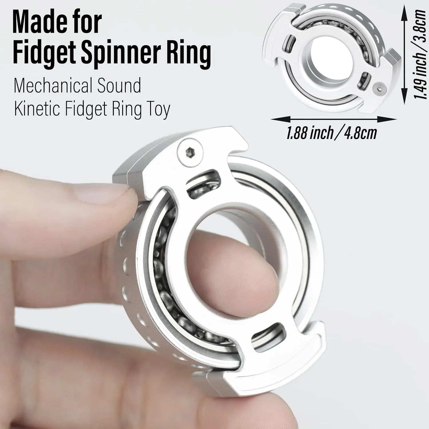 Fingears Spinning EDC for Anxiety Stress FREELOVE Ring Fidget Spinner for Adults$ Men Finger Haptic Roller$ Small Metal Clicker Toys$ Ball Bearing$ Pakistan Black 