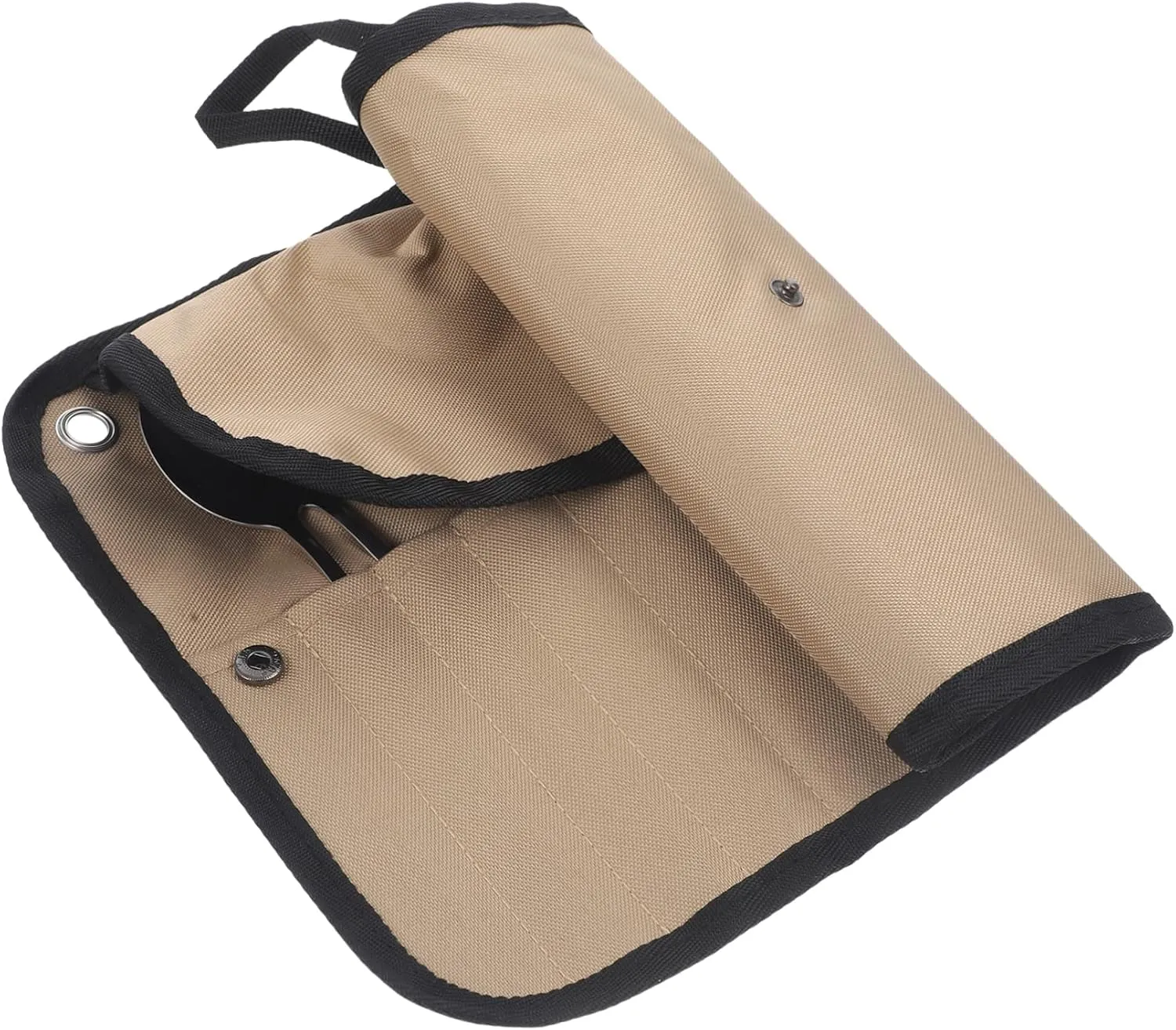 firm customarily placental gild Nylon Cooking Utensils Bag for Bbq Picnic Hiking and Outdoor Activities Portable Cutlery for Kitchen and Camping Use 1set Camping Kit Tableware 