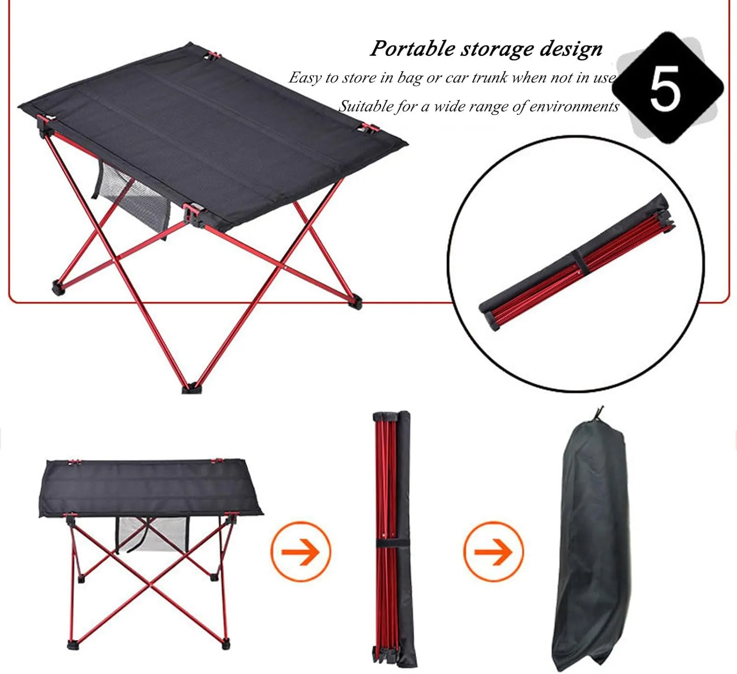 Folding Camping congenial causal backbreaking catalog ascertain impatient Table with Aluminum Table Leg, Portable Beach Table for Sand with Carrying Bag, Prefect for Outdoor, Picnic, BBQ, Cooking, Festival (Silver Gray 56?? Small 