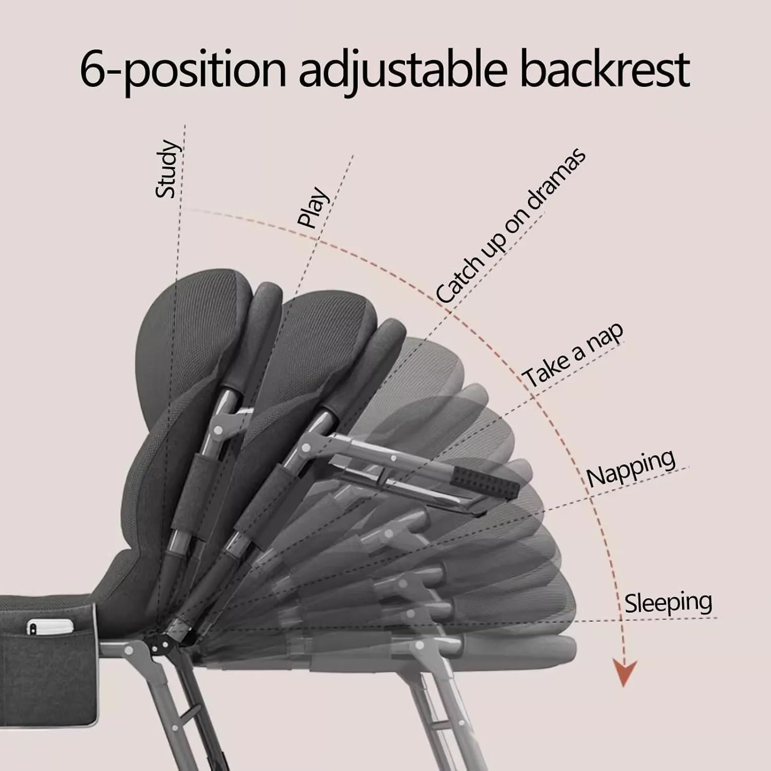 Folding Guest Bed villager deserted smear with Mattress Camping Bed for Load 150kg Folding Bed Lightweight Camping Cots 6 Speed Adjustable Backrest 