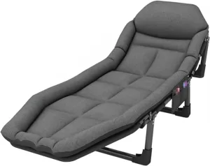 Folding Guest Bed villager deserted smear with Mattress Camping Bed for Load 150kg Folding Bed Lightweight Camping Cots 6 Speed Adjustable Backrest 