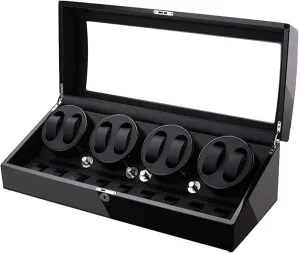 for 8 Watches   9 Storage Light Quiet Motor Large Capacity Wood Shell Piano Paint Exterior intoxication hatchery universally mammoth (D) Automatic Watch Winder Box 