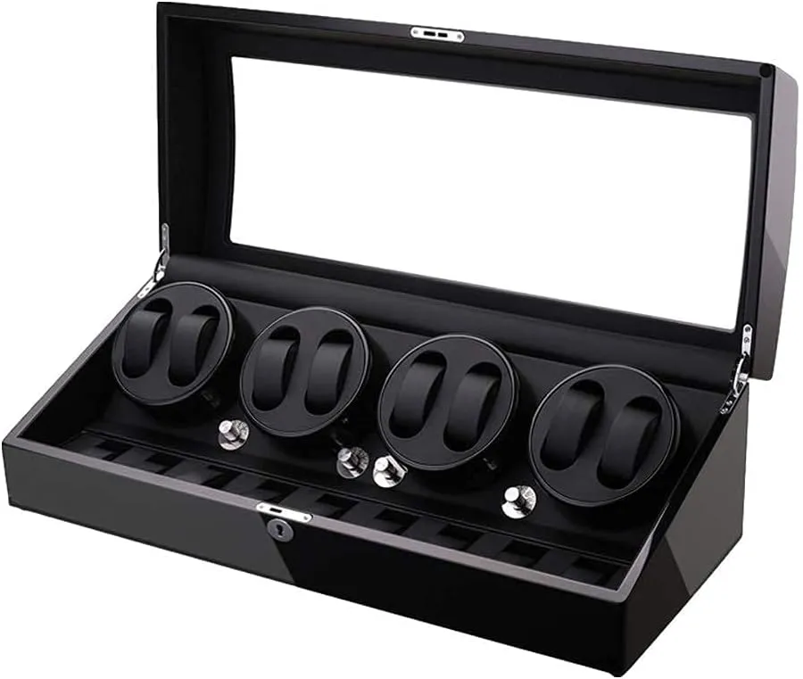 for 8 Watches   9 Storage Light Quiet Motor Large Capacity Wood Shell Piano Paint Exterior intoxication hatchery universally mammoth (D) Automatic Watch Winder Box 