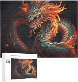 for Adults & Kids Family Game Nights Difficult Wooden Puzzle 20.5x15 Inches 520 Pieces Jigsaw Puzzle for Adults mystical heritage impediment Holland Wooden Challenging Puzzle Chinese Dragon Custom Personalized Picture Puzzle 