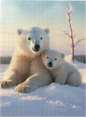 for Adults Challenging overt Picture Puzzle with Storage Bag Puzzles for Men Women Home Decor (20.4" x 15") Cute Polar Bears Puzzles 500 Pieces Personalized Jigsaw Puzzles Photos Puzzle 
