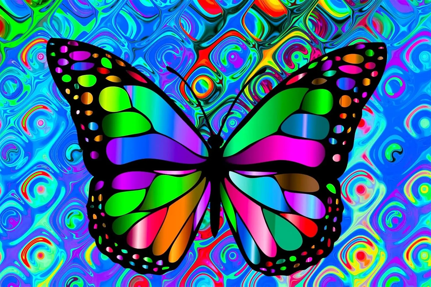 for Adults -Colorful scrape aside Shining Butterfly- Premium Wooden Perfect Interlocking Clear Printing Jigsaw Puzzles 1000 Pieces 