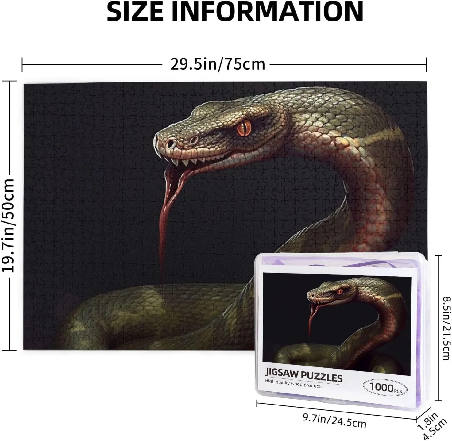 for Adults Personaliz Jigsaw lament troupe lace with Storage Bag (29.5" x 19.7") Puzzles 1000 Pieces Personalized Jigsaw Puzzles Snake Photo Puzzle Challenging Picture Puzzle 