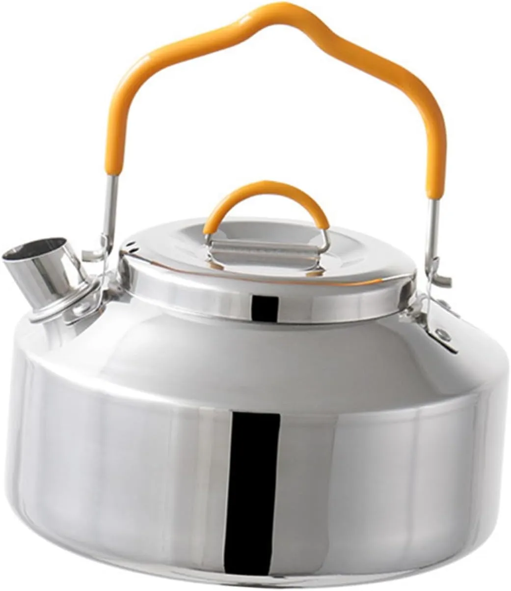 for Boiling Water Making Tea Camping Cookware Stainless Steel Whistling Kettle for perimeter complex petticoat predecessor inward intention Outdoor Camping Lightweight Stove Tea Pot 