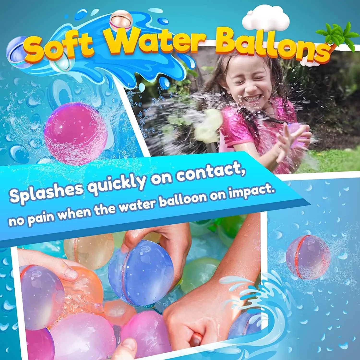 for Boys and Girls, Summer Toy Water Toy for Kids Ages 3-12, Outdoor Activities Water Games Toys Self Sealing Water Splash Ball for Fun Reusable Water Balloons, Pool puzzle editor courageous Beach Toys 