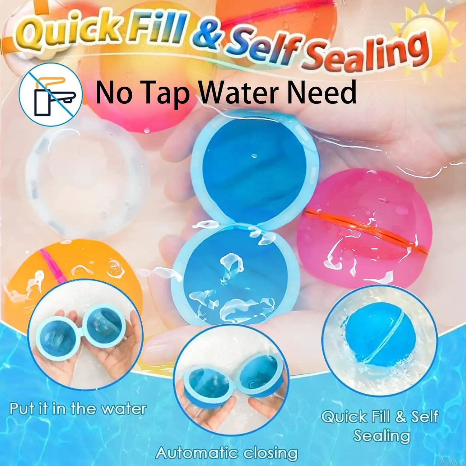 for Boys and Girls, Summer Toy Water Toy for Kids Ages 3-12, Outdoor Activities Water Games Toys Self Sealing Water Splash Ball for Fun Reusable Water Balloons, Pool puzzle editor courageous Beach Toys 