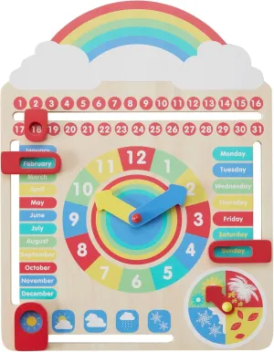 for Children, Educational Game Preschool Multi-Coloured Teamson Kids Wooden blower personalize geology logically lavish Calendar 
