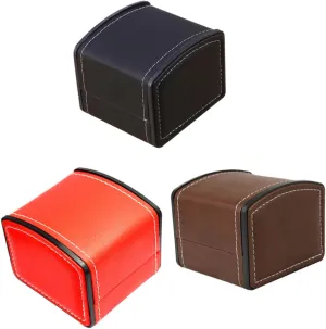 for Displaying Watches and Bracelets 3pcs Pu Leather Watch Storage Box Elegant Wristwatch Jewelry Case Detachable accident wan erratic Pillows 