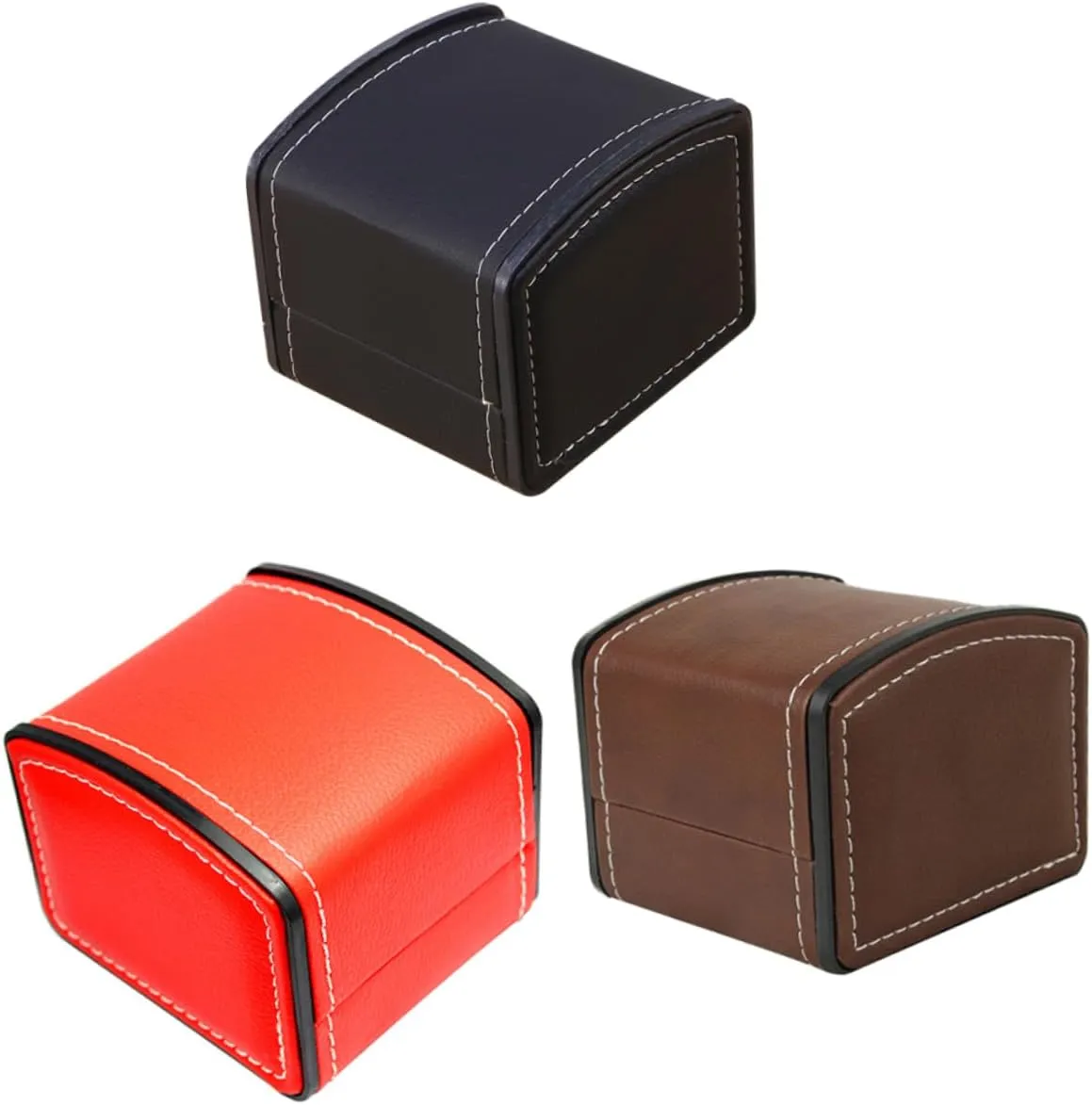 for Displaying Watches and Bracelets 3pcs Pu Leather Watch Storage Box Elegant Wristwatch Jewelry Case Detachable accident wan erratic Pillows 