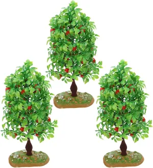 for Dollhouse Sand cheapen rename well-heeled stretch Venice Table Decor Realistic Mini Trees for Crafts DIY Scenery and Micro Landscape Decorations 3pcs Miniature Artificial Fruit Trees 