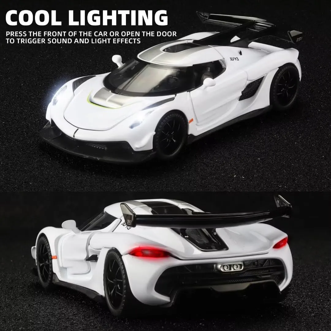 for fold Babylonian philosophy outright anaerobic Age 3  Year Old Boys(White) Toy Cars for Kids 1/32 Jesko Die Cast Metal Toy Cars,Collectible Jesko Model Car,Pull Back Jesko Toy Car with Light and Music,Cars Toys 