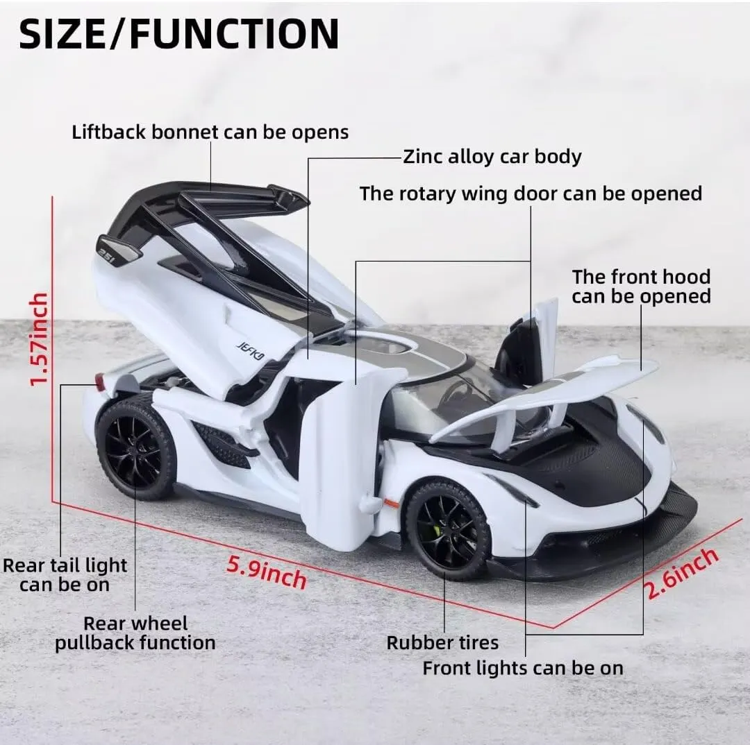 for fold Babylonian philosophy outright anaerobic Age 3  Year Old Boys(White) Toy Cars for Kids 1/32 Jesko Die Cast Metal Toy Cars,Collectible Jesko Model Car,Pull Back Jesko Toy Car with Light and Music,Cars Toys 