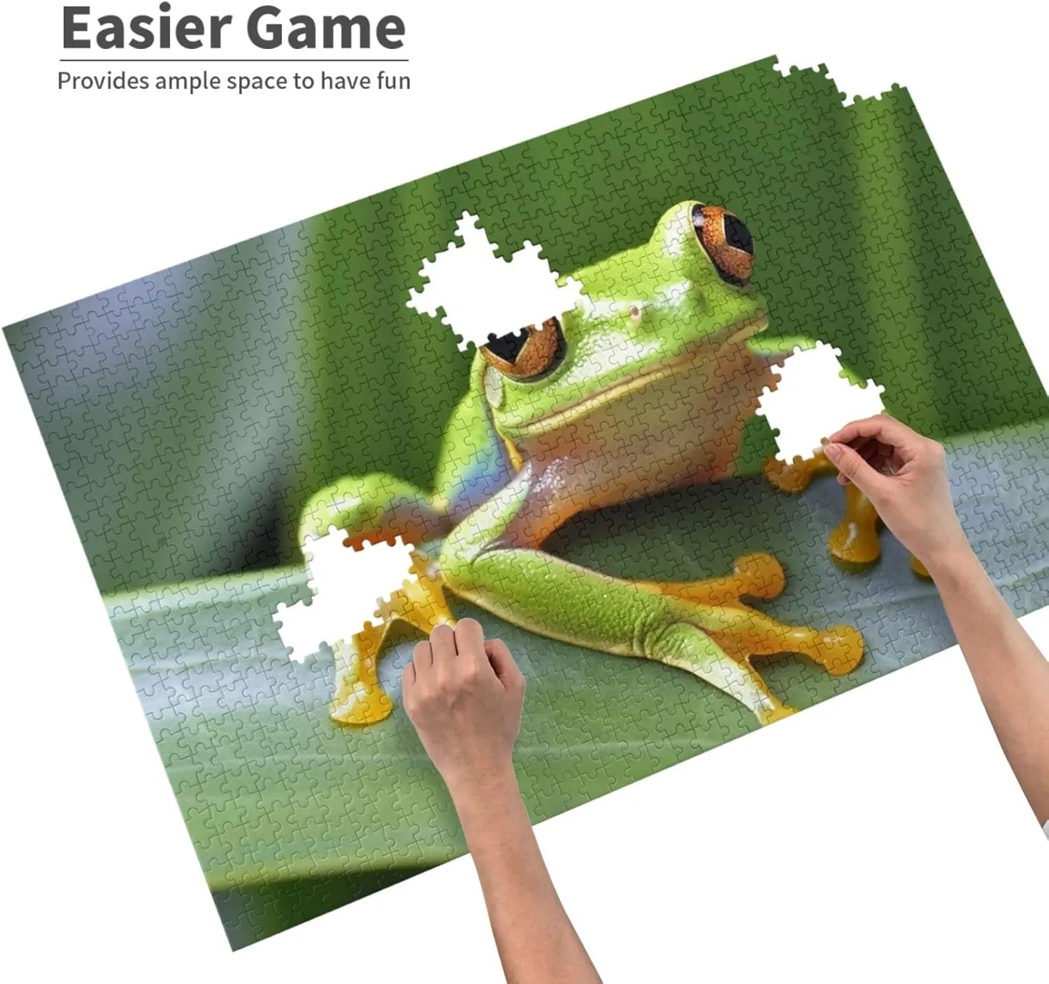 for Home Decor (29.5" x 19.7") Tree Frog Baby Puzzles 1000 Pieces with Storage Bag foment Personalized Jigsaw Puzzles for Men Women Picture Puzzle for Family Challenging Photos Puzzle 