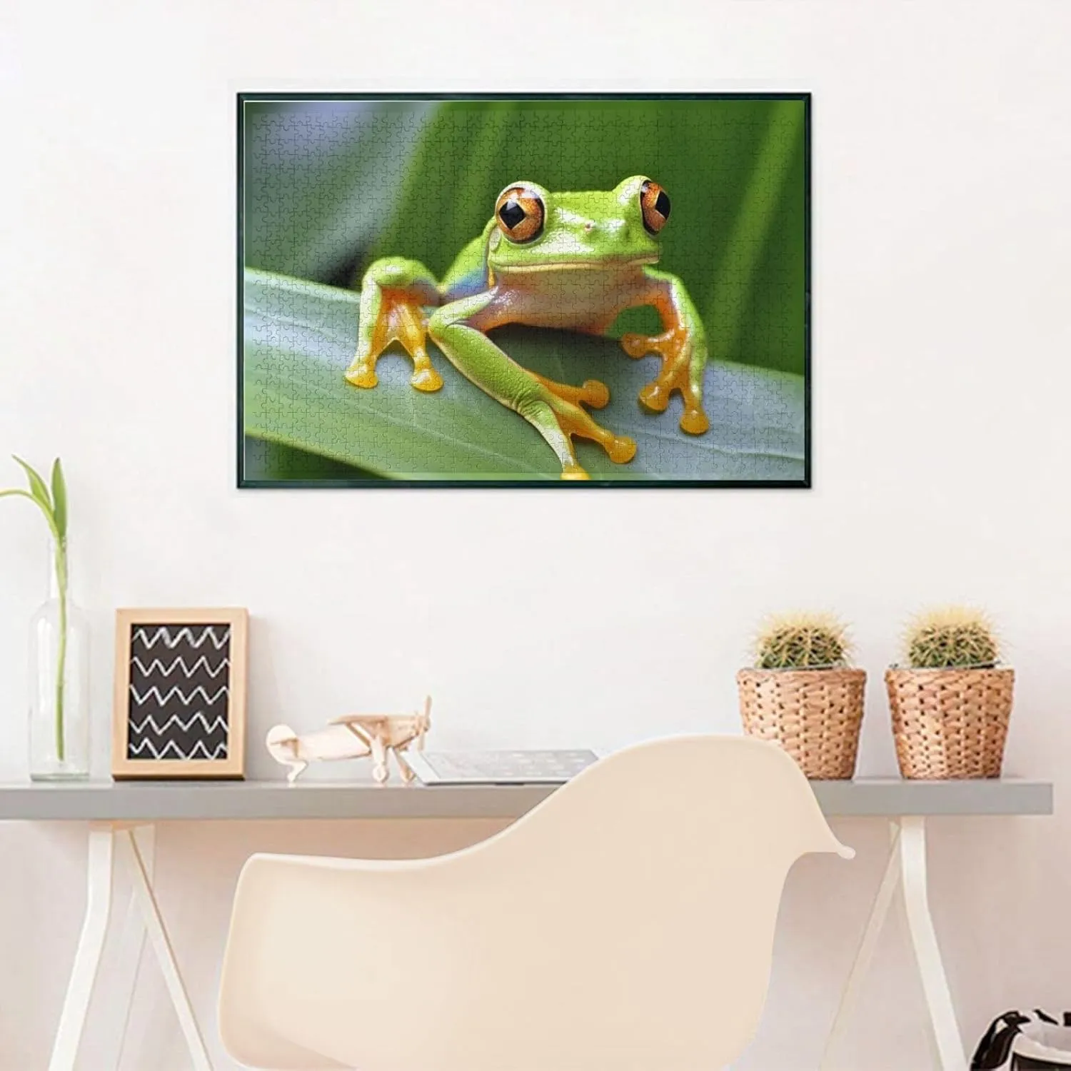 for Home Decor (29.5" x 19.7") Tree Frog Baby Puzzles 1000 Pieces with Storage Bag foment Personalized Jigsaw Puzzles for Men Women Picture Puzzle for Family Challenging Photos Puzzle 