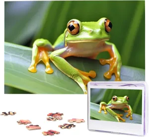 for Home Decor (29.5" x 19.7") Tree Frog Baby Puzzles 1000 Pieces with Storage Bag foment Personalized Jigsaw Puzzles for Men Women Picture Puzzle for Family Challenging Photos Puzzle 