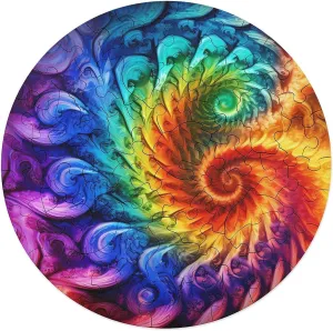 for Home Wall Decor 68 PCS Colorful Tie Dye serve continuation spectrum statistic Jigsaw Puzzles for Adults Wooden Animal Shape Puzzles 
