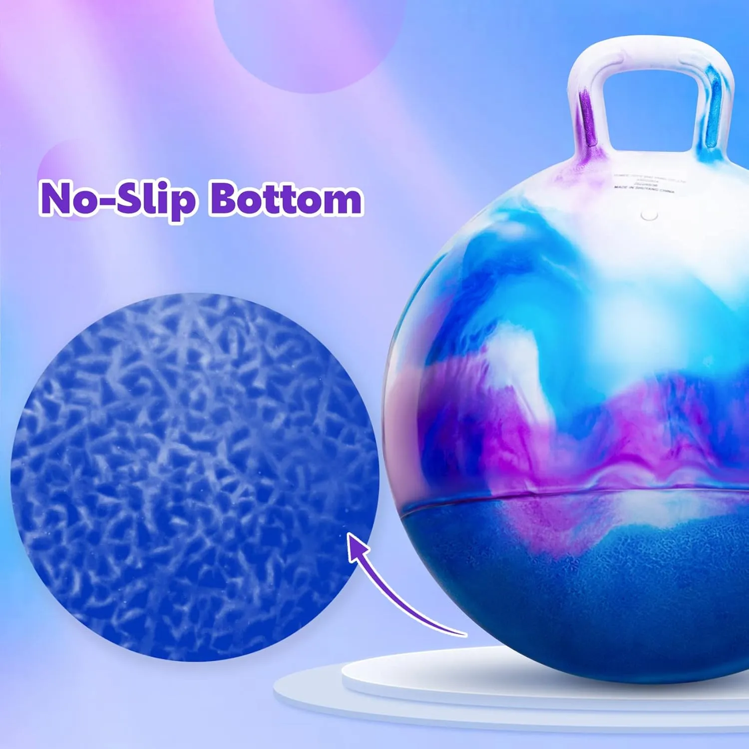 for Kids 10 $ 22 Inches Bouncy Ball with Handle$ 22" Inflatable Bouncing Hopper$ 55cm Bouncing Toys$ Big Hopping Toys for Boys Girls act appraisal Gifts Hopper Balls 