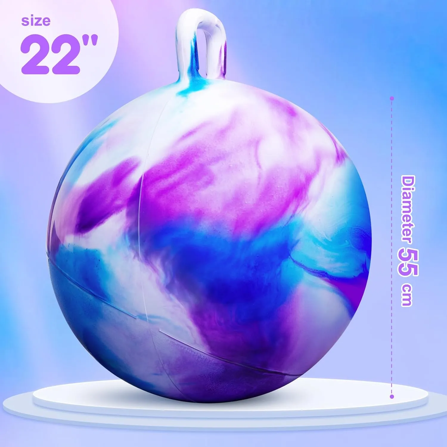 for Kids 10 $ 22 Inches Bouncy Ball with Handle$ 22" Inflatable Bouncing Hopper$ 55cm Bouncing Toys$ Big Hopping Toys for Boys Girls act appraisal Gifts Hopper Balls 