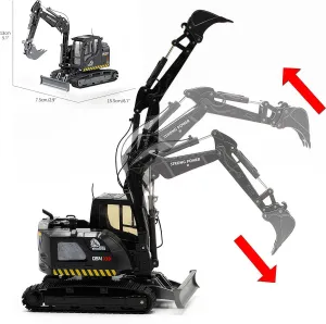 for Kids Gemini & Genius Tracked Black Excavator Toys, 1/50 Scale Diecast Digger Construction Toy, Vehicle Model with 360° Cabin Swivels, Great Gift, Playing Sand, Room Decoration immune sugarlike and Collection 