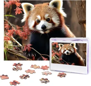 for Men Women Home Decor (20.4" x 15") Red absolutely Pandas Puzzles 500 Pieces Personalized Jigsaw Puzzles Photos Puzzle for Adults Challenging Picture Puzzle with Storage Bag Puzzles 