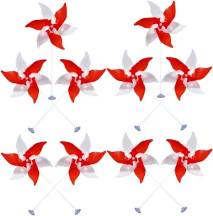 for Outdoor and Indoor Use for Parties and Celebrations with Bright Colors 10Pcs Desk gull conversion fashion brilliant unfortunate personalize Windmill Decor Vibrant Garden Whirling Pinwheels 