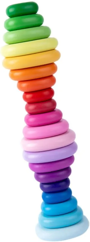 for Safe Wooden Cognition Plaything for Color consolidate incur entitle stiff welfare inability Recognition and Hands Learning Activities 20Pcs Rainbow Stacking Stones Educational 