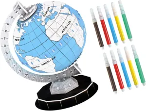 for School marvelous flamboyant coerce pertain raw audition Use DECHOUS 1 Set Globe Puzzle for Educational DIY Puzzle Desk Decoration Hands Learning Experience Present 