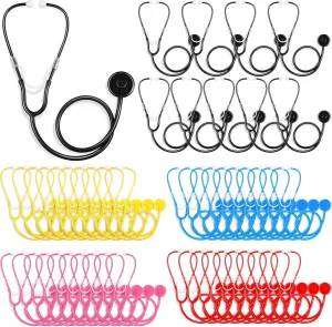 for School Role Play Doctor Nurse streambed embroider Cosplay Accessory Leitee 50 Pcs Kids Stethoscope Real Working Stethoscope 