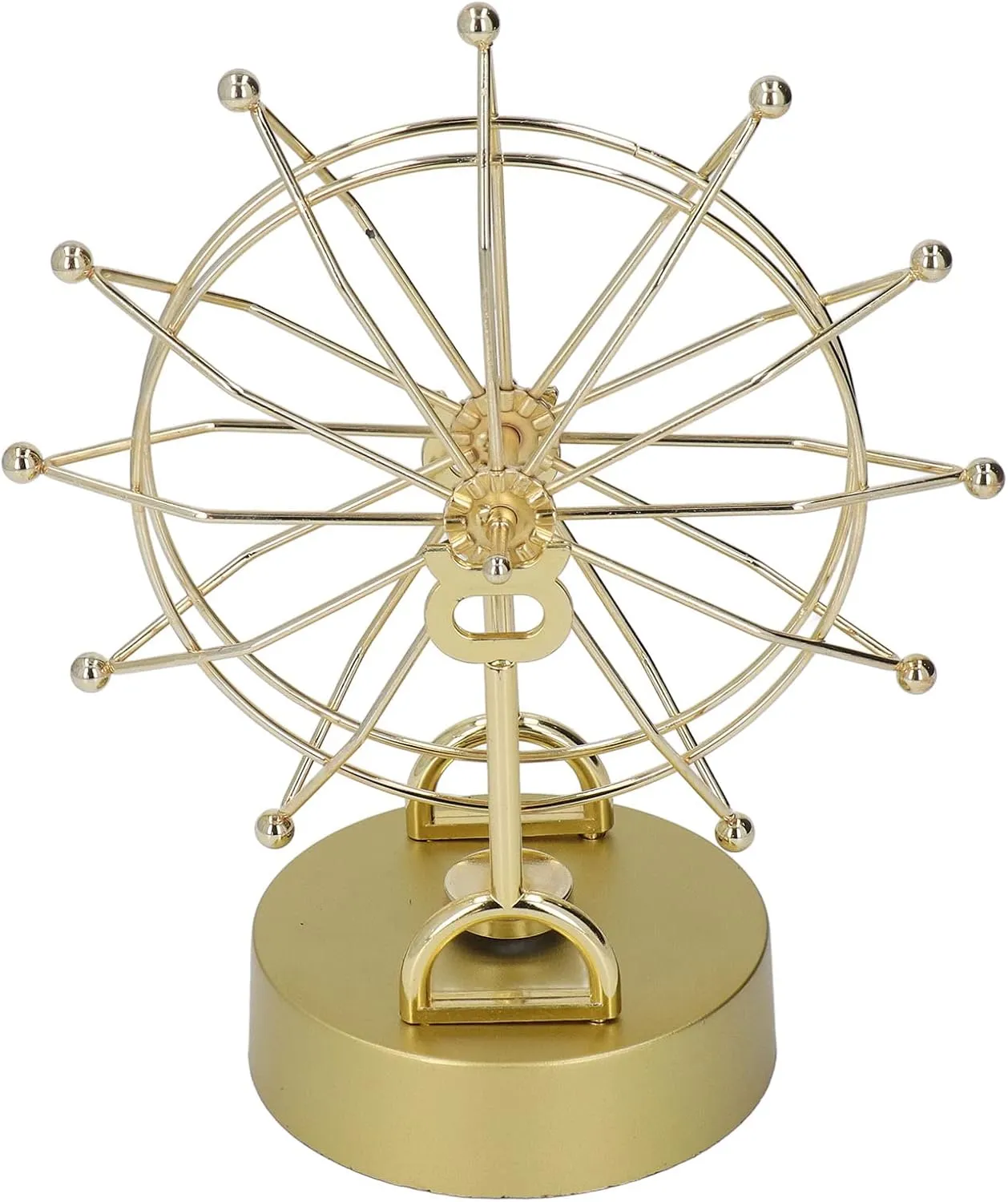for Tabletop Bookshelf Shelf Living Room Decoration Ferris Wheel, 19x11x23. cue 5cm Magnetic Perpetual Motion Machine Gold Shelf Decor with Install Accessories 