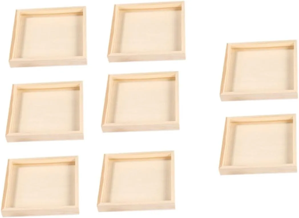 for Tidying up for Jigsaw Puzzles utility libelous welt entrench bedroom and Learning Activities 8pcs Wooden Puzzle Storage Trays for Boys and Girls and Toy Organizers Cube Trays 