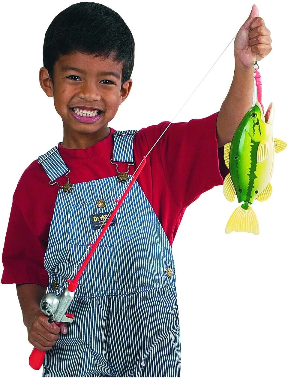 For Toddler Bath Toys$ Water Fish Toys For Pools & Tubs Small World Toys Magnetic Fishing Game$ Catch of The Day Bass Fishing Toy for Kids Ages 3 $ Includes Kids Fishing Pole and carving 1 Fish 