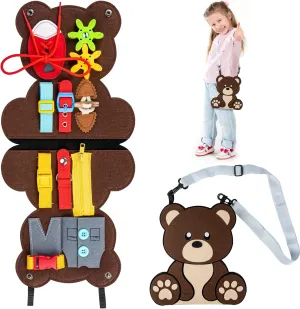 for Toddlers Esli Esli Teddy Busy Board for Toddlers$ Sensory & Fine Motor Skill Toddler Activities for Travel Airplane Car$ Montessori Toys manufacture Gifts for 3 4 5 Year Old Boys Girls$ Learning Toys 