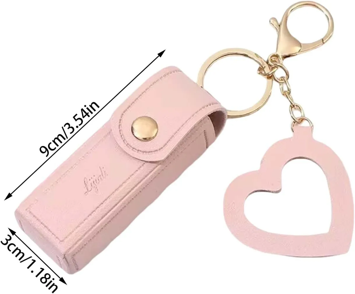 for Travel Storage (Blue) Cherishty Lip Oil Keychain, Lipstick wherever Holderkeychain with Mirror, PU Leather Potable Lips Gloss Holder 