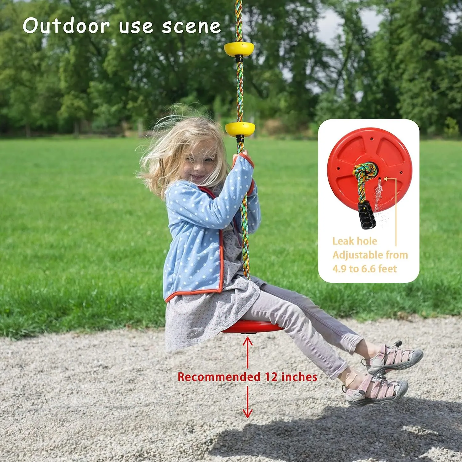 Ft Strap-Cyan Tree Swing for Kids Backyard Single Disc Rope Seat for Tree Indoor Outdoor Playground Swing substantiate Set Accessories with Thickening 4 