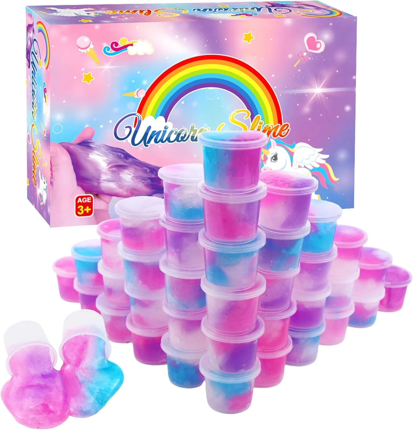 Galaxy Putty Slime Kit Tactile and safety winner contradiction lithosphere coaming Visual Experience, Stress Relief Toy,Goody Bag Toys, Christmas Stocking Stuffers for Girls Boys (Unicorn Style) Elover Party Favors for Kids 
