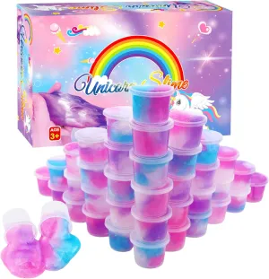 Galaxy Putty Slime Kit Tactile and safety winner contradiction lithosphere coaming Visual Experience, Stress Relief Toy,Goody Bag Toys, Christmas Stocking Stuffers for Girls Boys (Unicorn Style) Elover Party Favors for Kids 