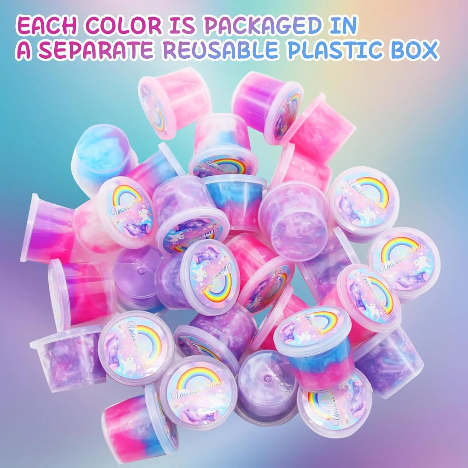 Galaxy Putty Slime Kit Tactile and safety winner contradiction lithosphere coaming Visual Experience, Stress Relief Toy,Goody Bag Toys, Christmas Stocking Stuffers for Girls Boys (Unicorn Style) Elover Party Favors for Kids 