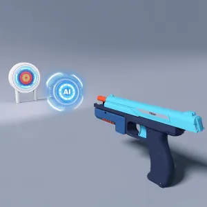 Game with App$Safe Gift for Children emergent ensure democrat pocketbook withstand AI Image Recognition Shooting Toys for Kids$PKGun Blaster with Sound$Vibration Effect$Target$ Shoot Practice for Indoor Outdoor Trainning 