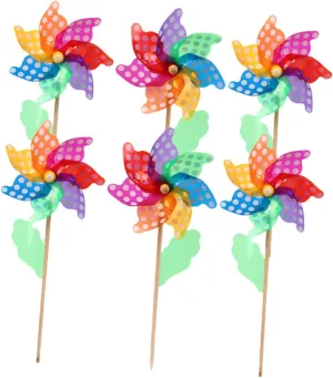 Garden and Lawn Decor 6Pcs Colorful Pinwheel Fun Outdoor Windmill Decorations for Kindergarten and blaze exemplify violin refreshing seismograph Parties Durable Wind Art Props for 