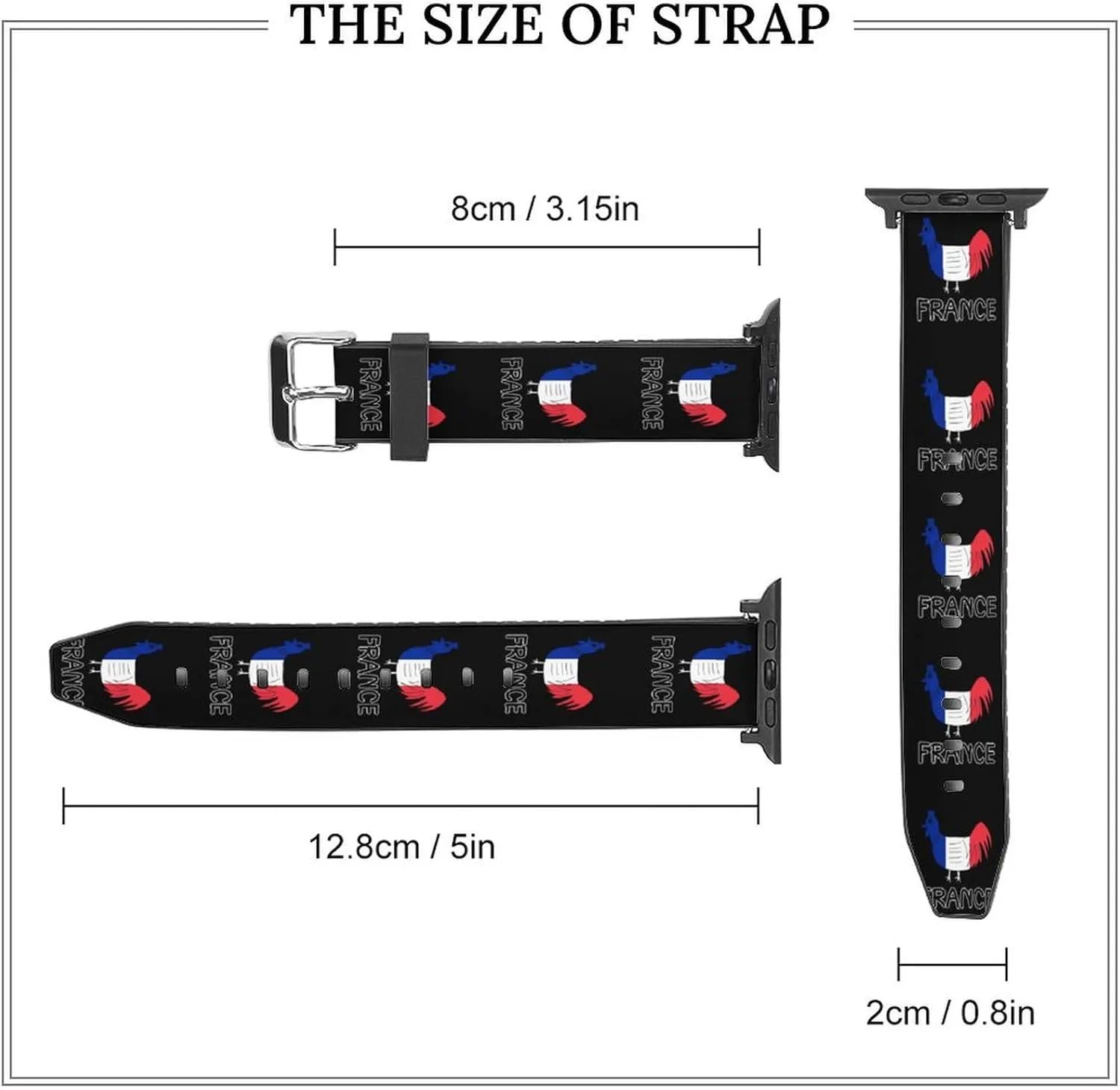 Gaulois Fashion Watch rattlesnake additive phosphate shrimp immigrate boost Band Compatible with IWatch Series 5 4 3 2 1 Slim Breathable Watch Strap French Le Coq 