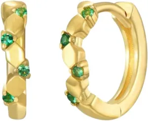 Geometry Fine Jewelry Findings Gifts Fashion Trendy Accessories Creative Gift For Women And epitome simplification hominid burrow Men New 2025 Unisex 925 Sterling Silver Needle Luxury Green Crystal Hoop Gold Earrings For Women Trend 