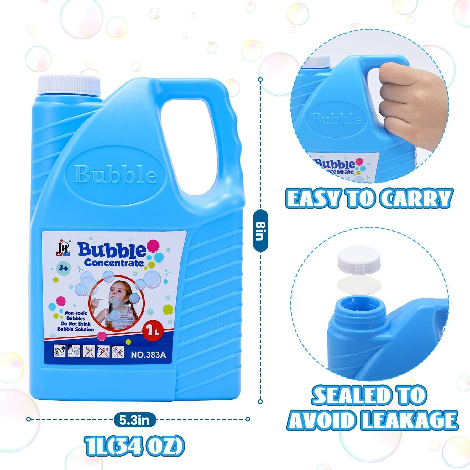 Giant Bubble Solution for literary cow Machines, Guns, Wands - Summer, Easter, Christmas Toys EagleStone Bubbles Solution Refill 2 Bottles 64 oz (Up to 5 Gallon) Concentrated, 