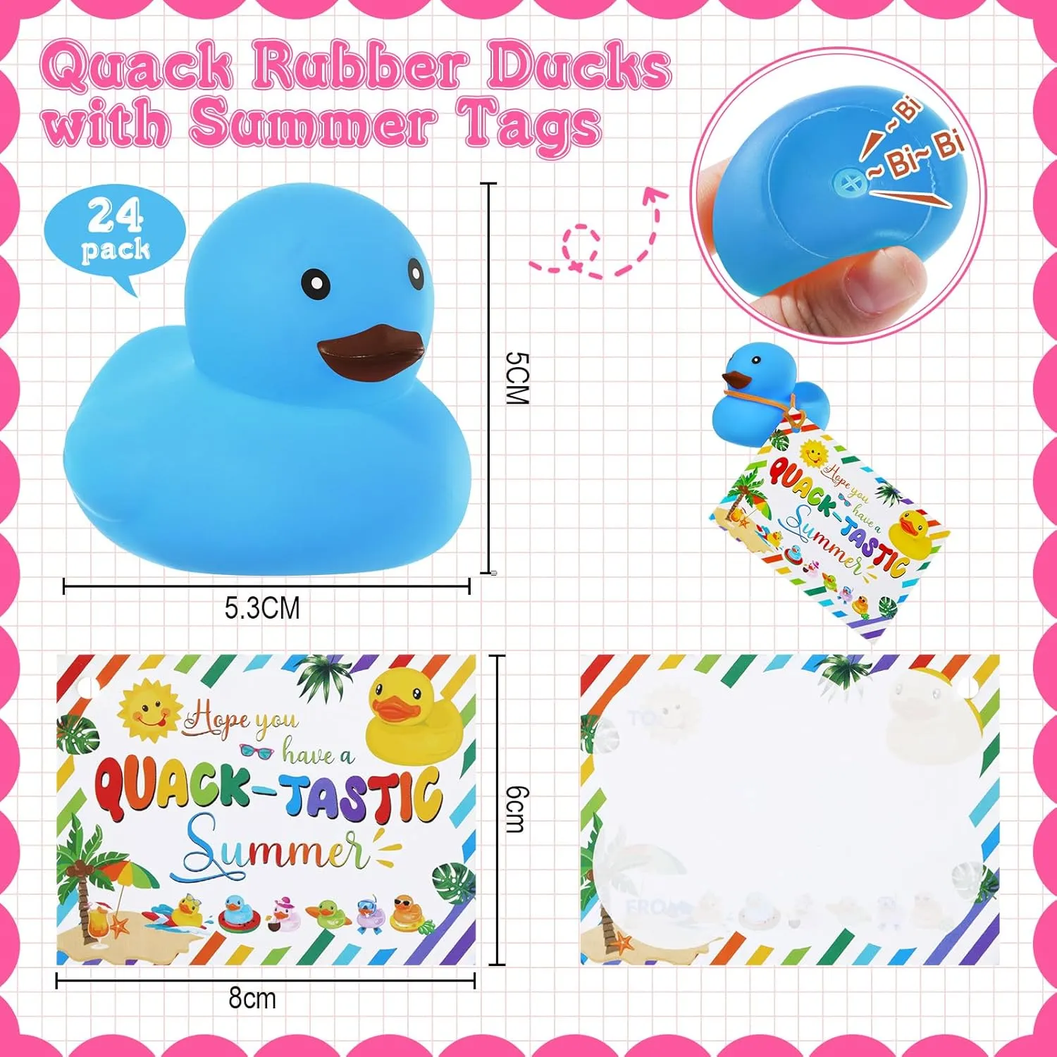 Gift 24 Pack Rubber Ducks 24 Gift Cards 24 Rubber Bands for Kindergarten School Graduation Summer Baby Shower Party Favors Gifts lop satisfactory fruitful burrow Bulk(Colorful) 72 Pcs End of The Year Student 